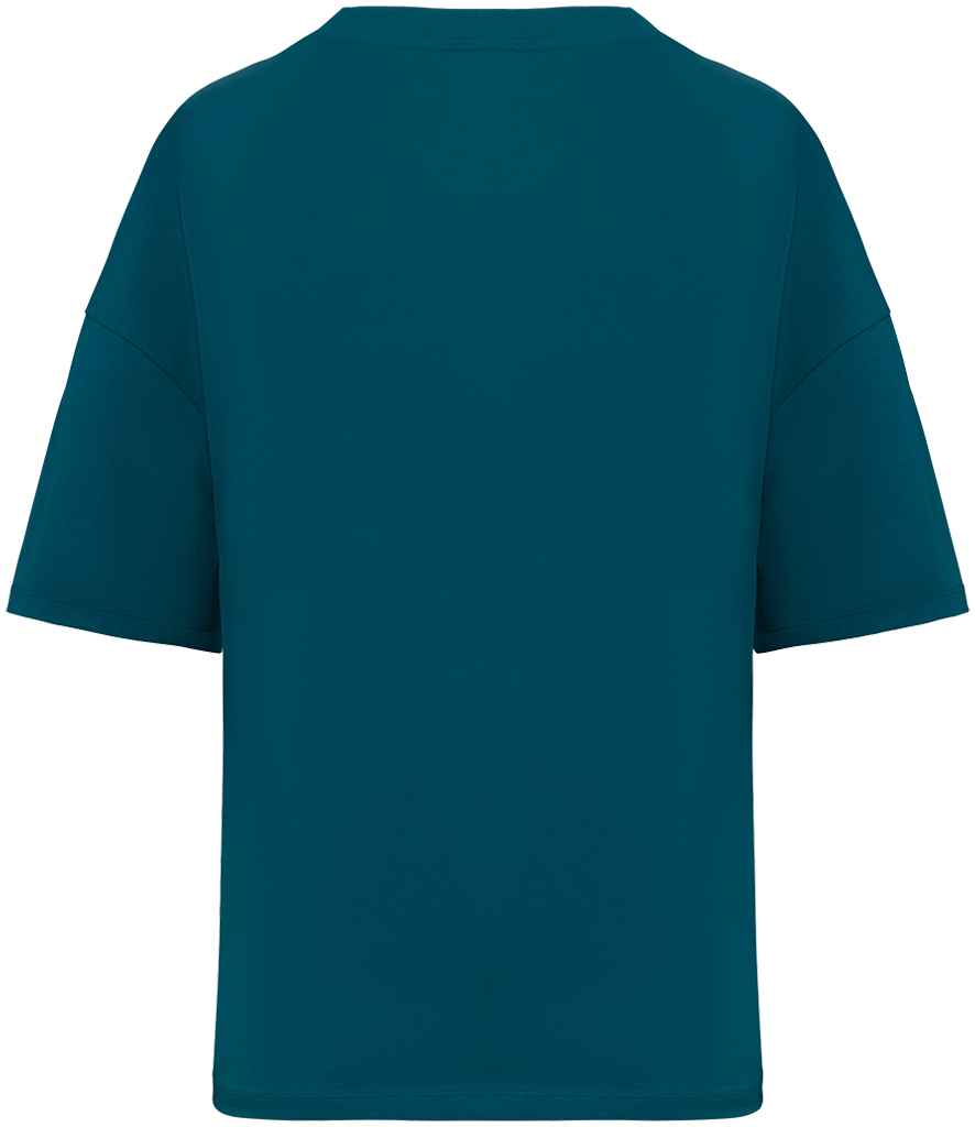 Native Spirit Ladies Oversized T-Shirt in Peacock Green, back view