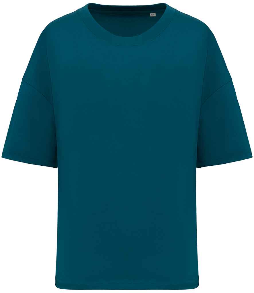 Native Spirit Ladies Oversized T-Shirt in Peacock Green, front view