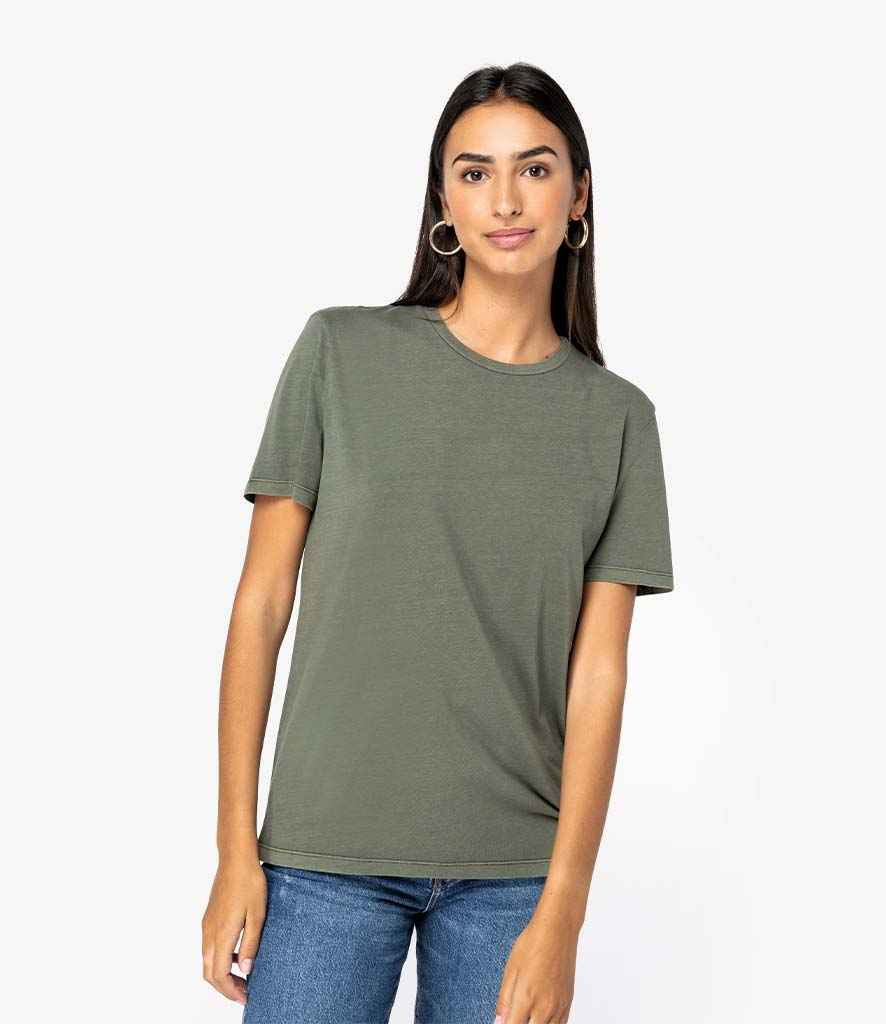 Native Spirit Unisex Faded T-Shirt in Washed Organic Khaki
