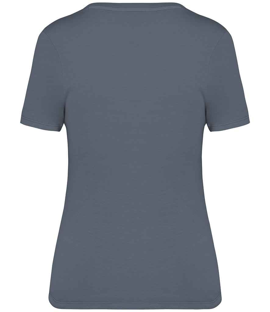 Native Spirit Ladies Faded T-Shirt in Washed Mineral Grey, back view