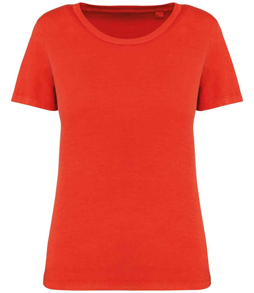 Native Spirit Ladies Faded T-Shirt in Washed Paprika, front view