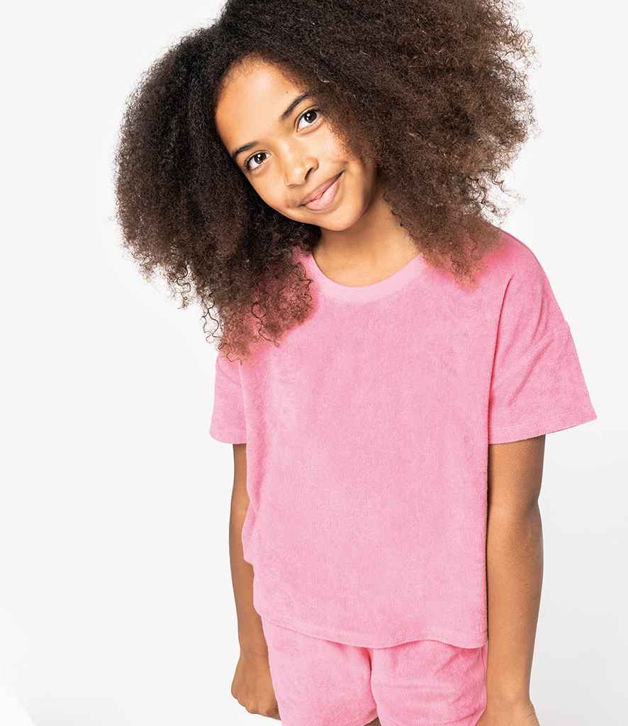 Native Spirit Kids Terry Towel T-Shirt in Candy Rose