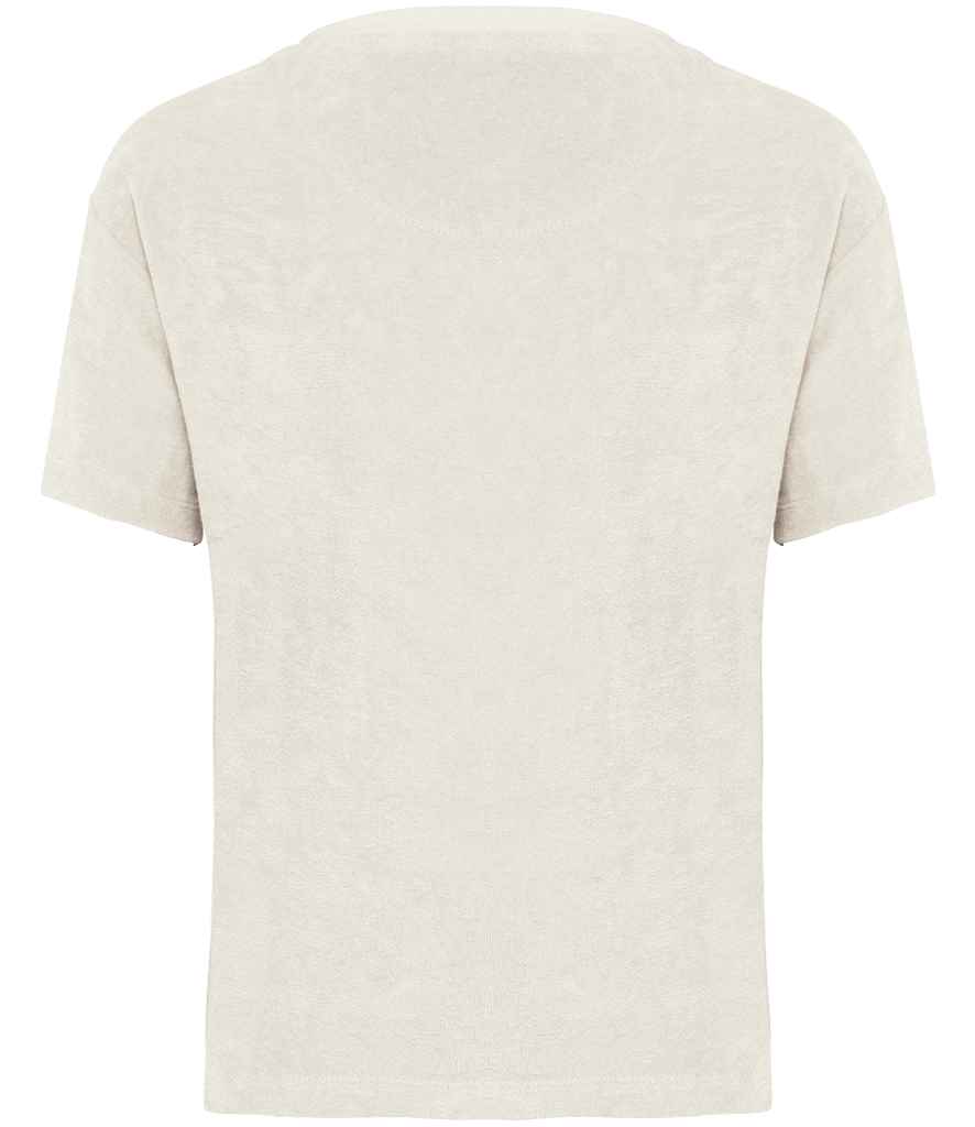 Native Spirit Kids Terry Towel T-Shirt in Ivory, back view