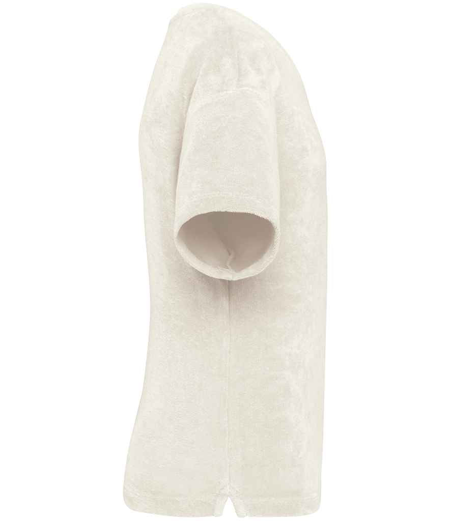 Native Spirit Kids Terry Towel T-Shirt in Ivory, side view
