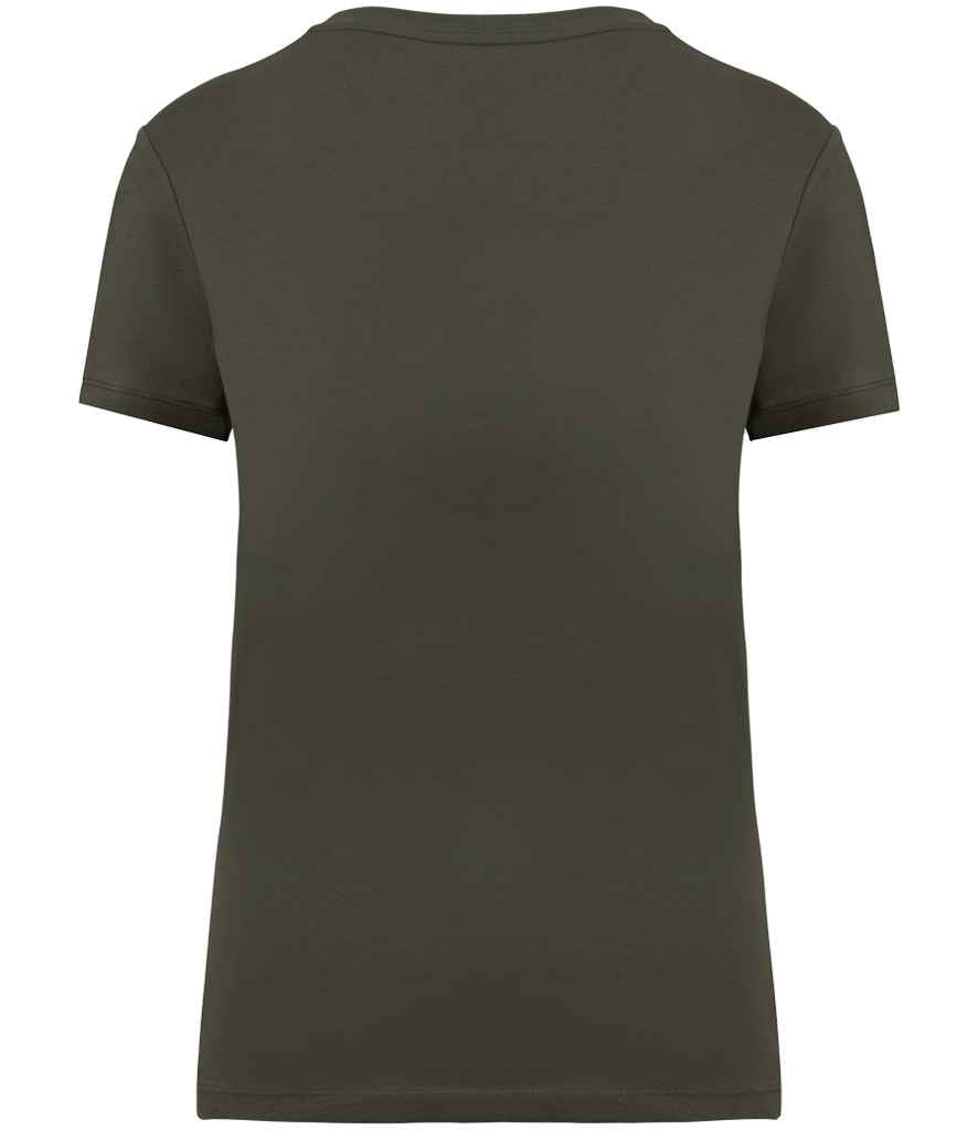 Native Spirit Ladies T-Shirt in Organic Khaki, back view