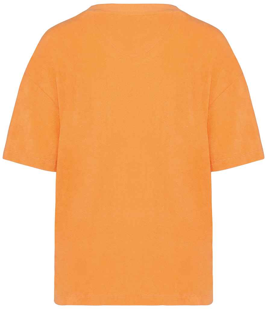 Native Spirit Ladies Terry Towel T-Shirt in Apricot, back view