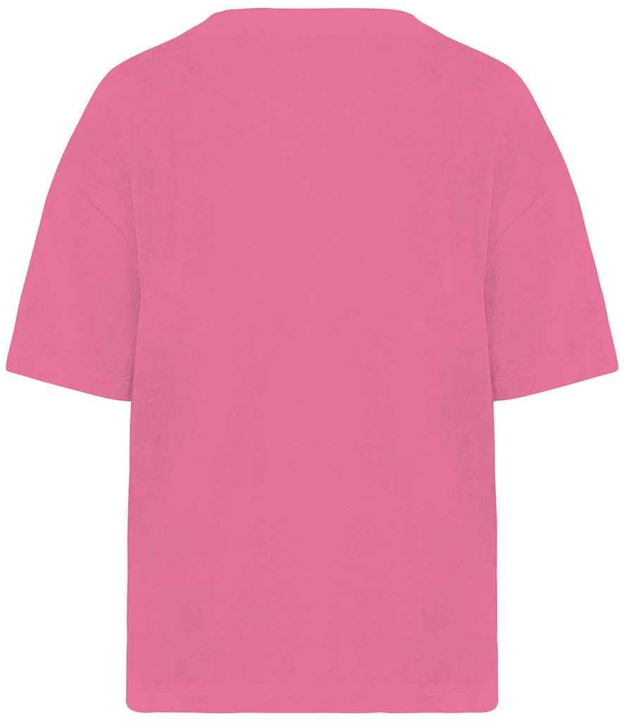 Native Spirit Ladies Terry Towel T-Shirt in Candy Rose, back view