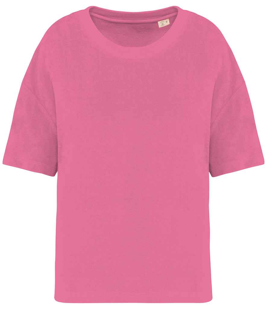 Native Spirit Ladies Terry Towel T-Shirt in Candy Rose, front view