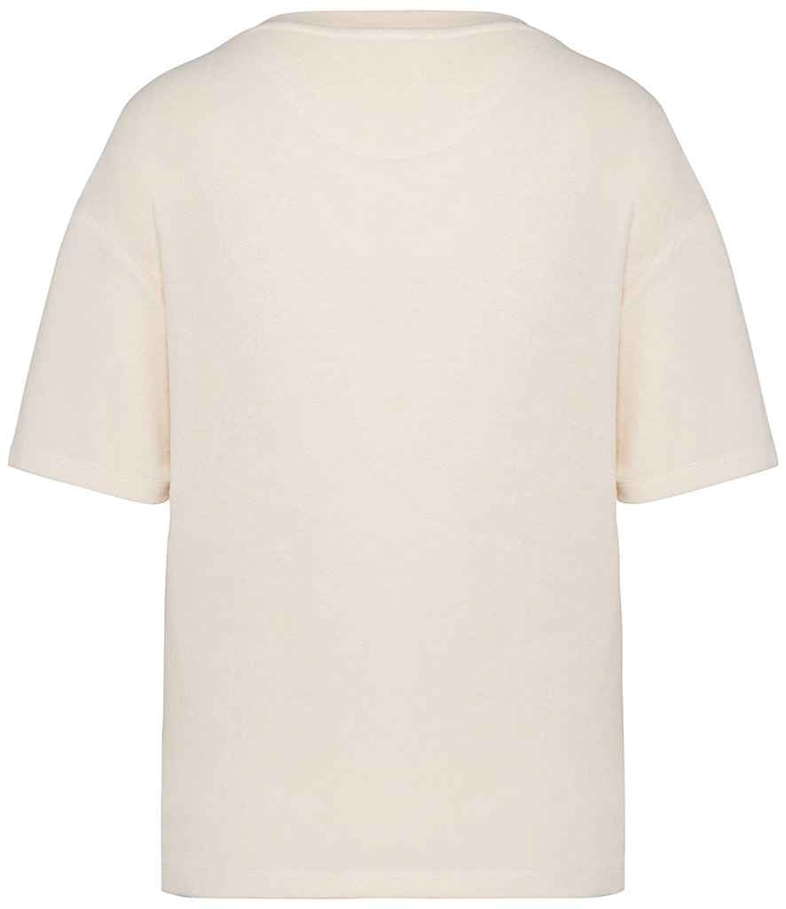 Native Spirit Ladies Terry Towel T-Shirt in Ivory, back view