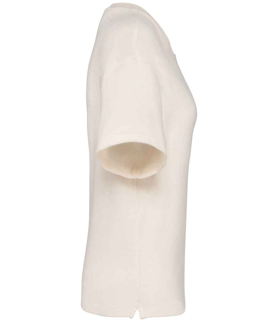Native Spirit Ladies Terry Towel T-Shirt in Ivory, side view