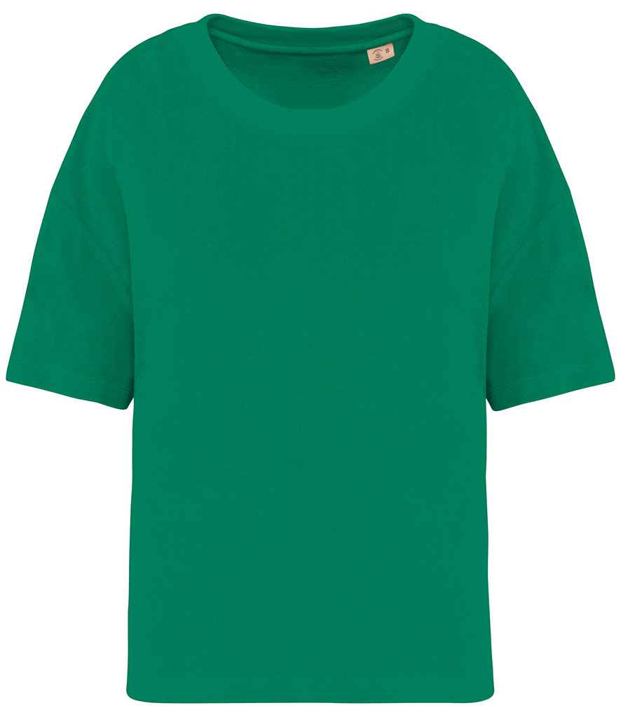 Native Spirit Ladies Terry Towel T-Shirt in Malachite Green, front view