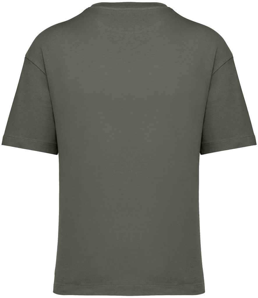 Native Spirit Oversized T-Shirt in Organic Khaki, back view