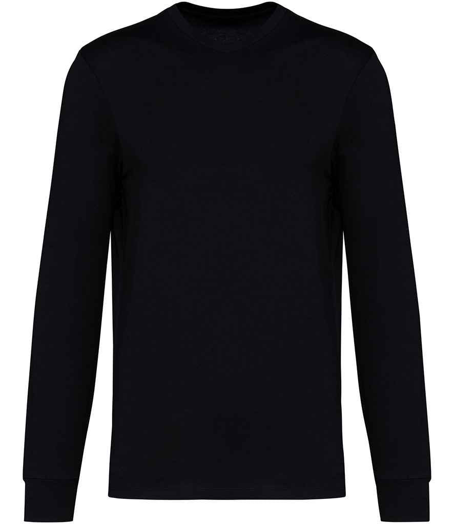 Native Spirit Unisex Crew Neck Long Sleeve T-Shirt in Black, front view
