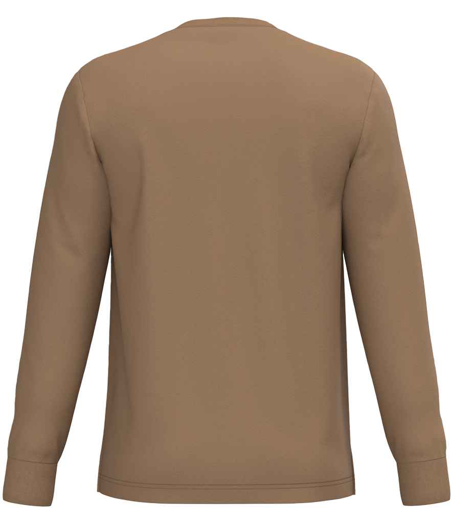 Native Spirit Unisex Crew Neck Long Sleeve T-Shirt in Dark Camel, back view