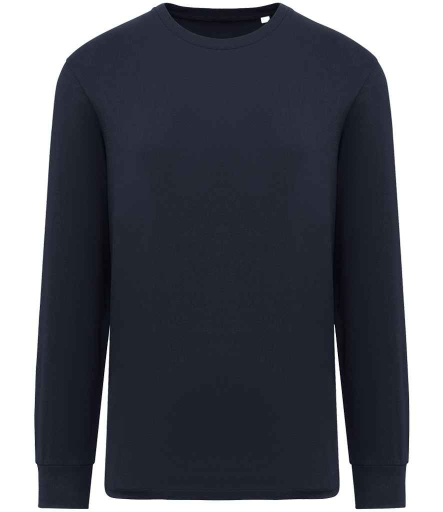 Native Spirit Unisex Crew Neck Long Sleeve T-Shirt in Navy, front view