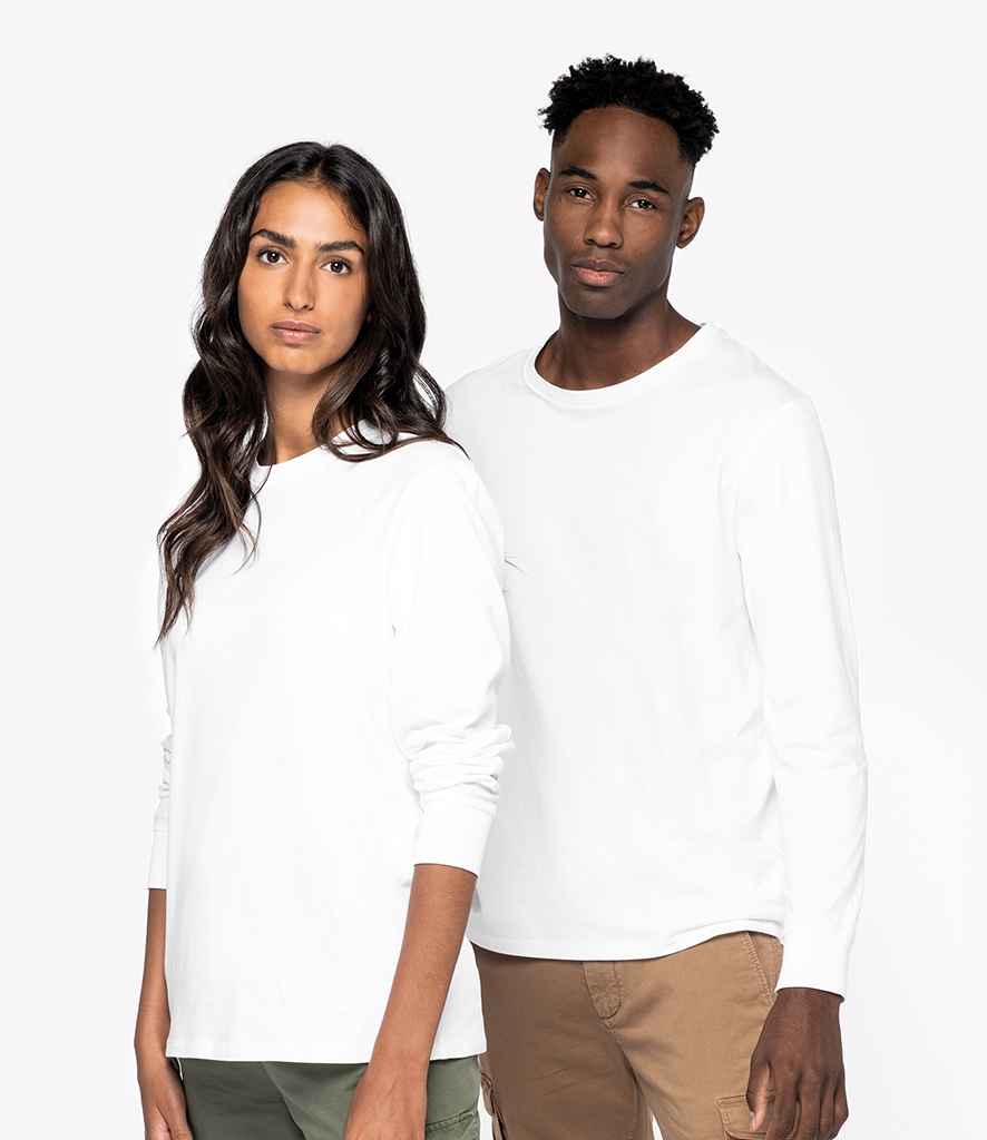 Native Spirit Unisex Crew Neck Long Sleeve T-Shirt in White