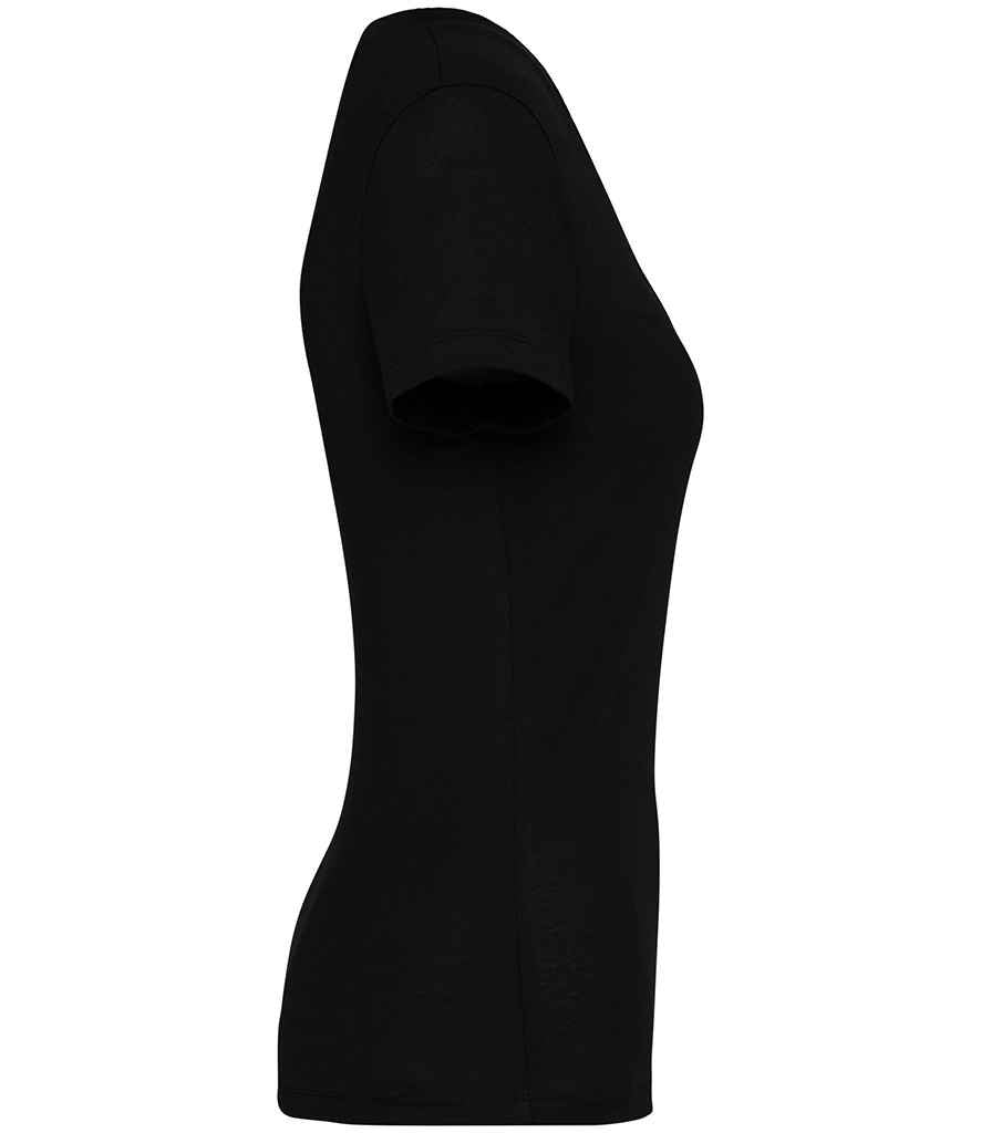 Native Spirit Ladies V Neck T-Shirt in Black, side view