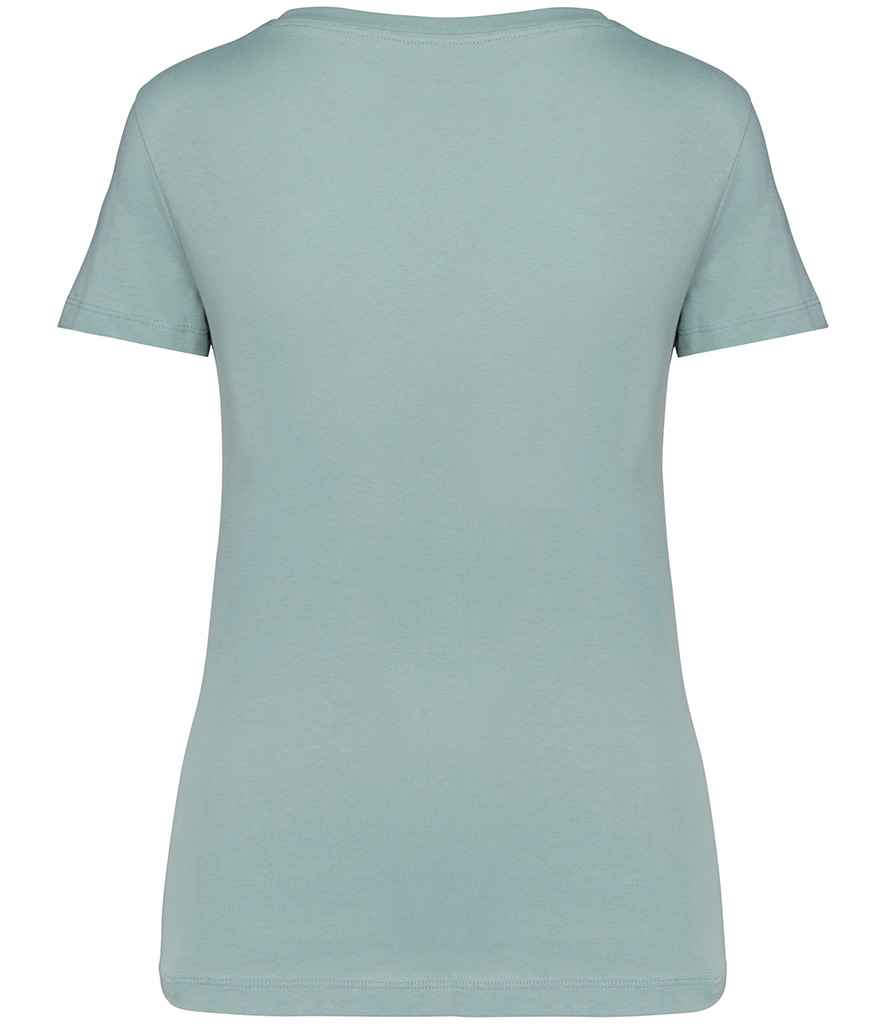 Native Spirit Ladies V Neck T-Shirt in Jade Green, back view