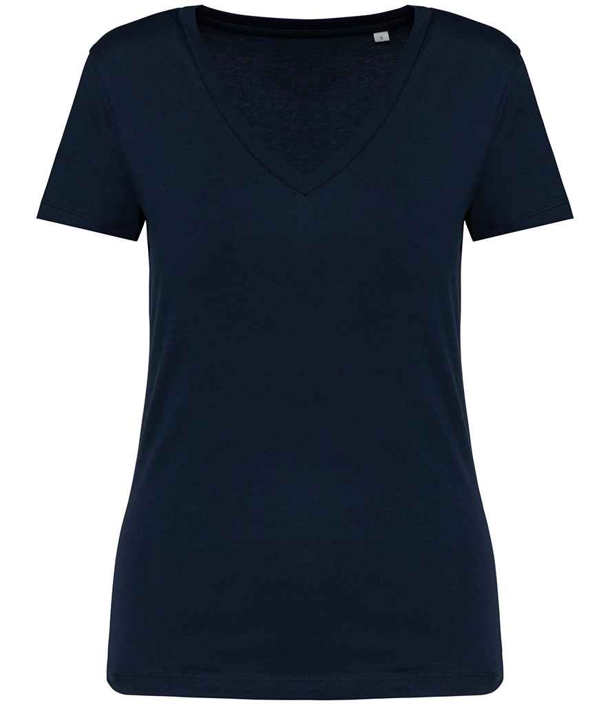Native Spirit Ladies V Neck T-Shirt in Navy, front view