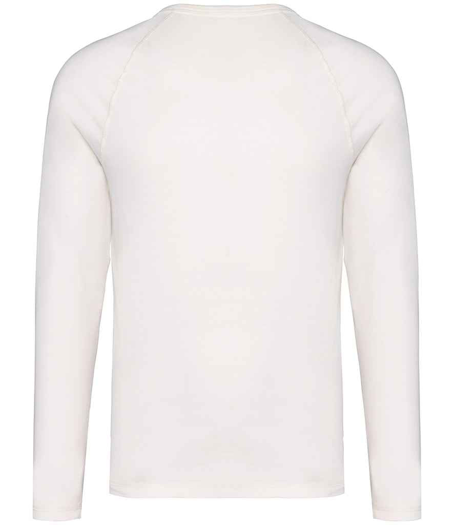 Native Spirit Raglan Long Sleeve Washed T-Shirt in Washed Ivory, back view