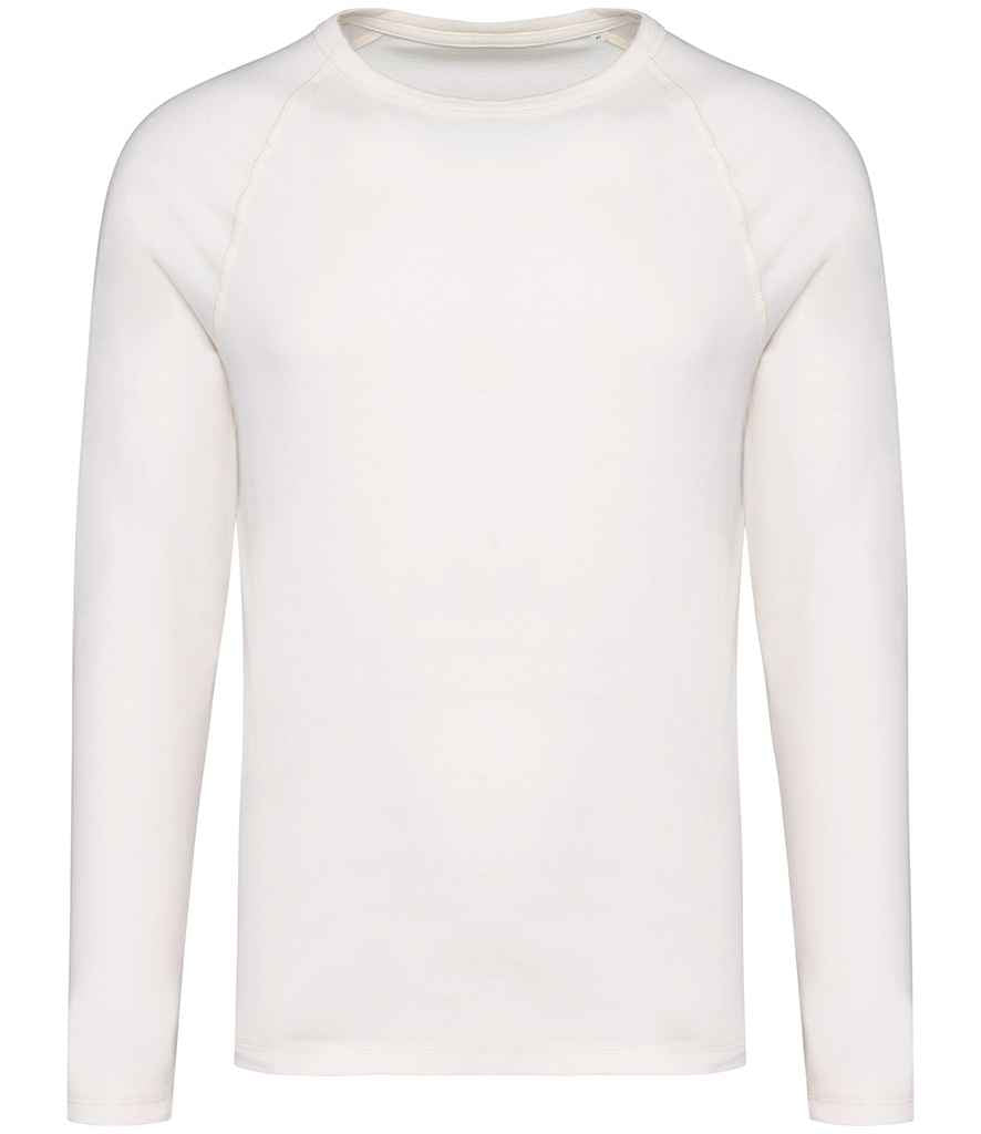 Native Spirit Raglan Long Sleeve Washed T-Shirt in Washed Ivory, front view