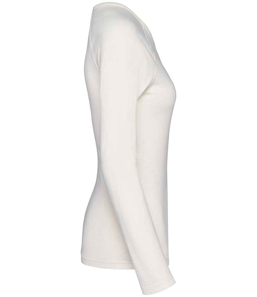 Native Spirit Ladies Raglan Long Sleeve Washed T-Shirt in Washed Ivory, side view