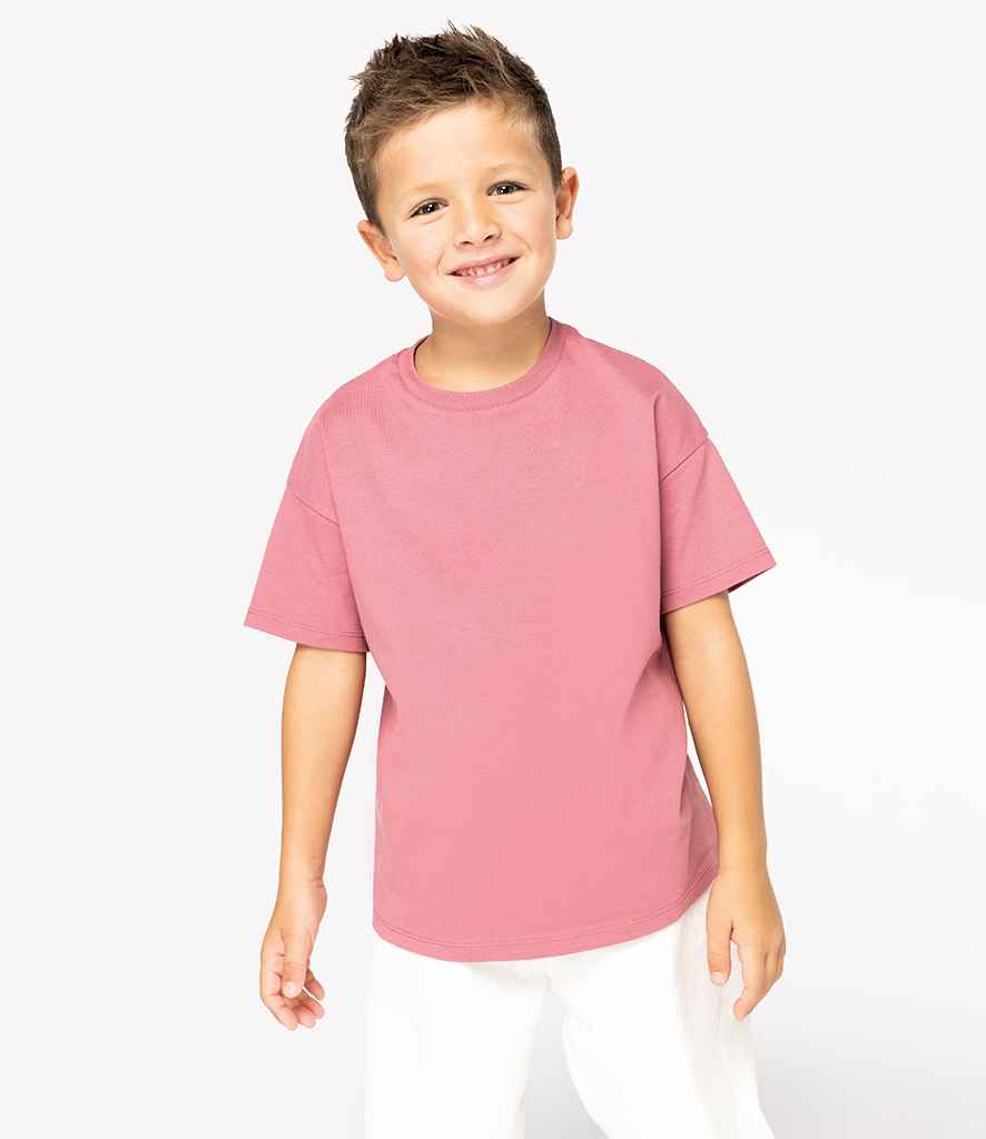 Native Spirit Kids Dropped Shoulder T-Shirt in Antique Rose