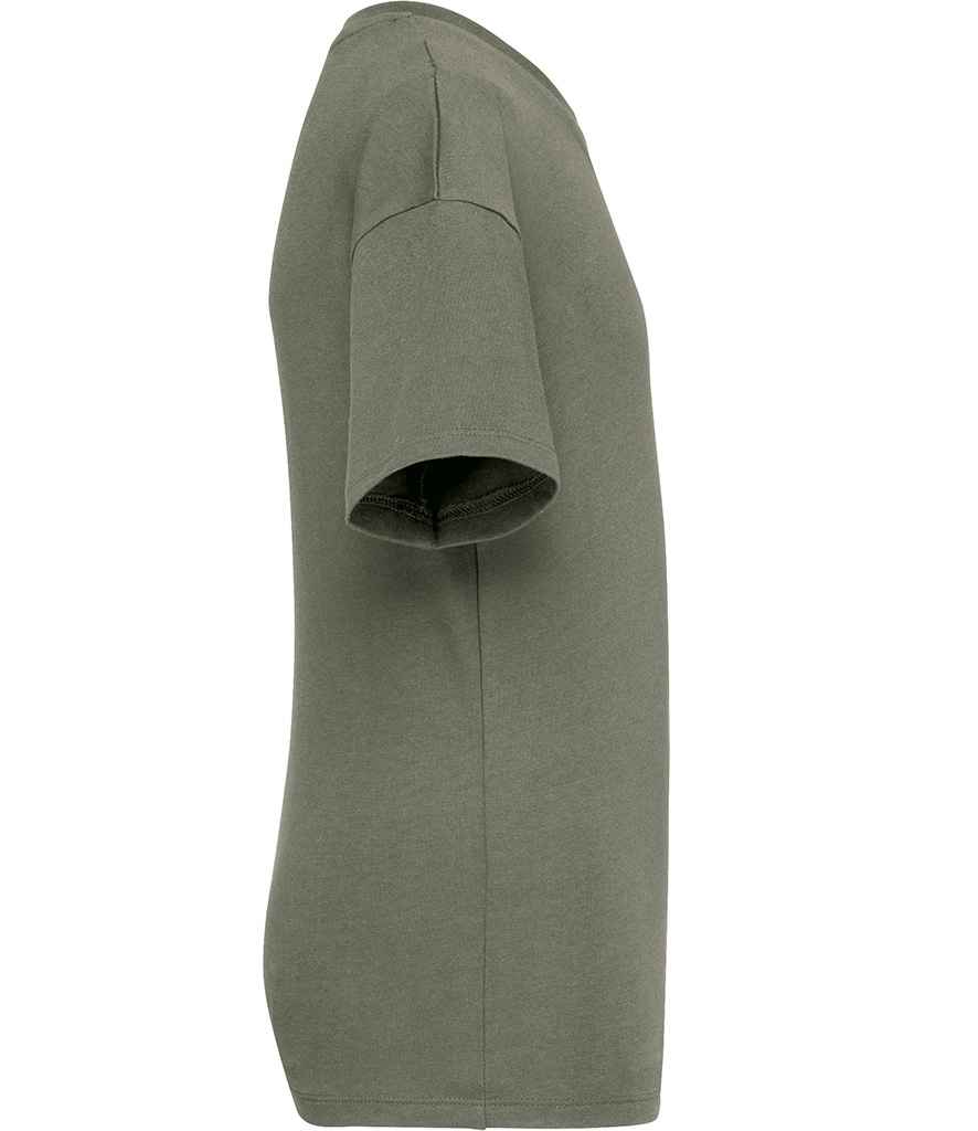 Native Spirit Kids Dropped Shoulder T-Shirt in Khaki, side view