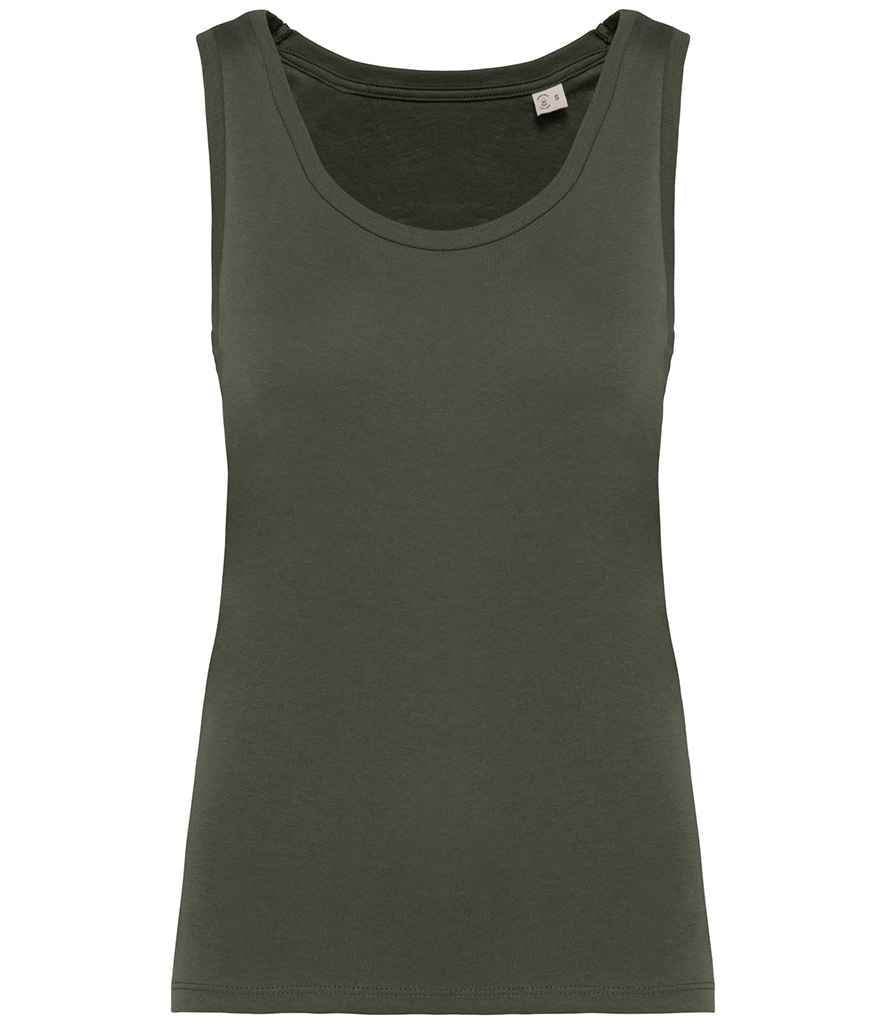 Native Spirit Ladies Tank Top in Organic Khaki, front view