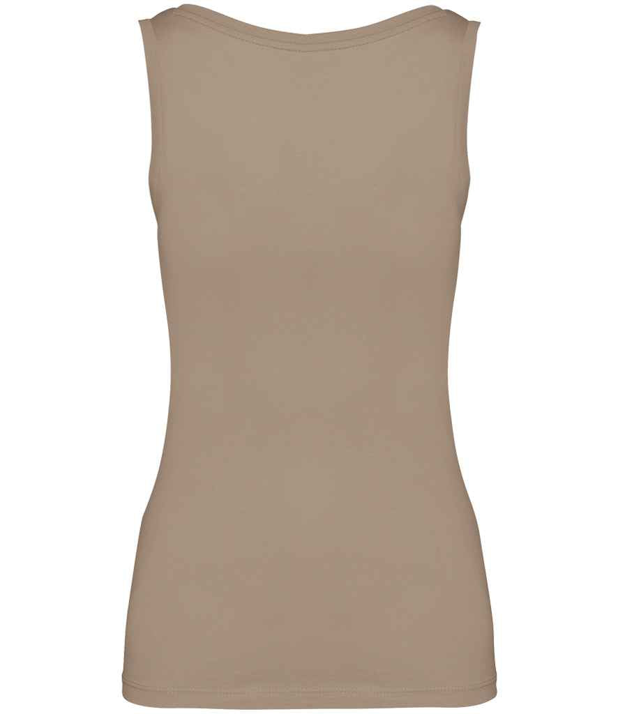 Native Spirit Ladies Tank Top in Wet Sand, back view