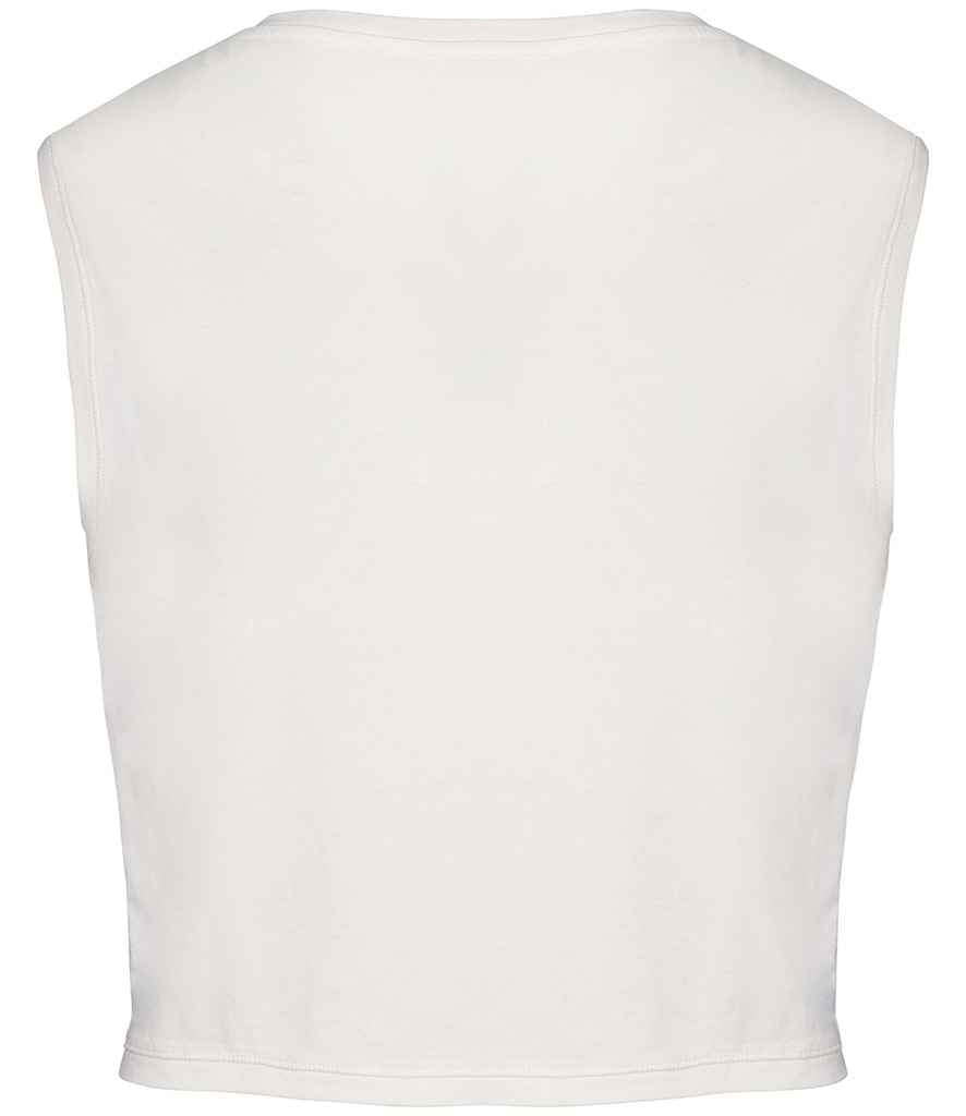 Native Spirit Ladies Cropped Tank Top in Washed Ivory, back view