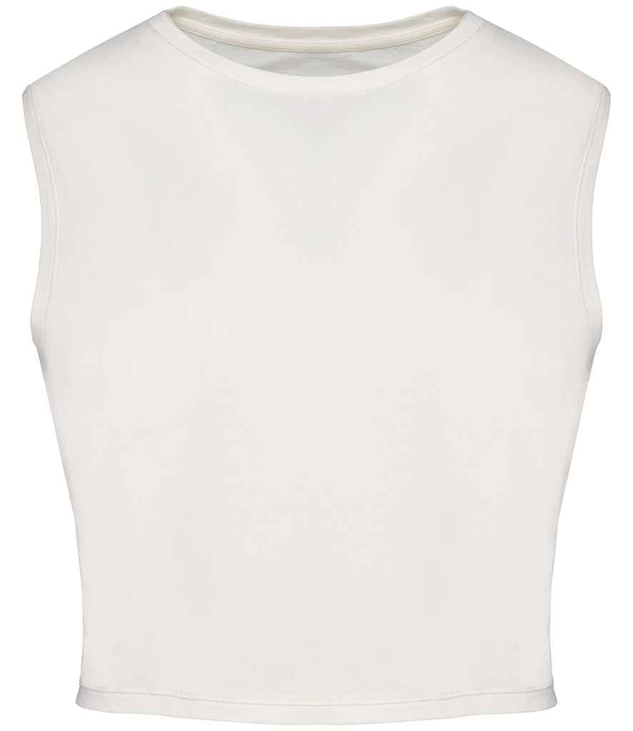 Native Spirit Ladies Cropped Tank Top in Washed Ivory, front view