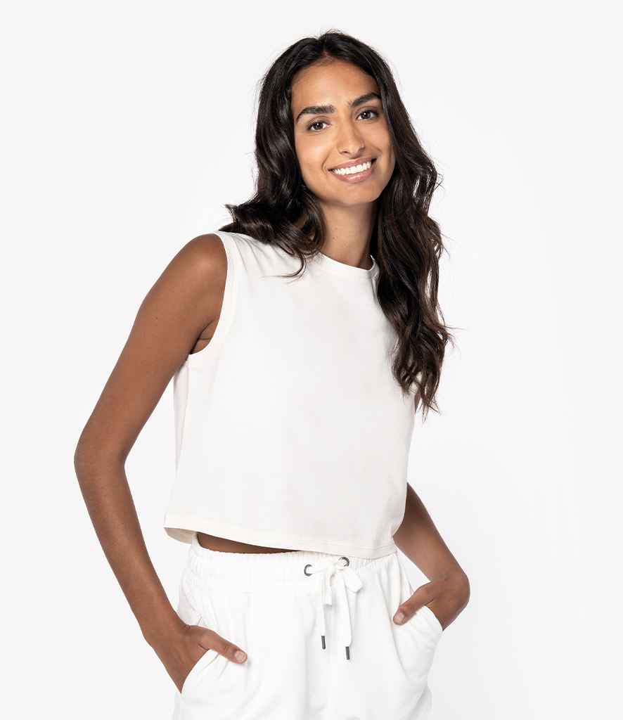 Native Spirit Ladies Cropped Tank Top in Washed Ivory
