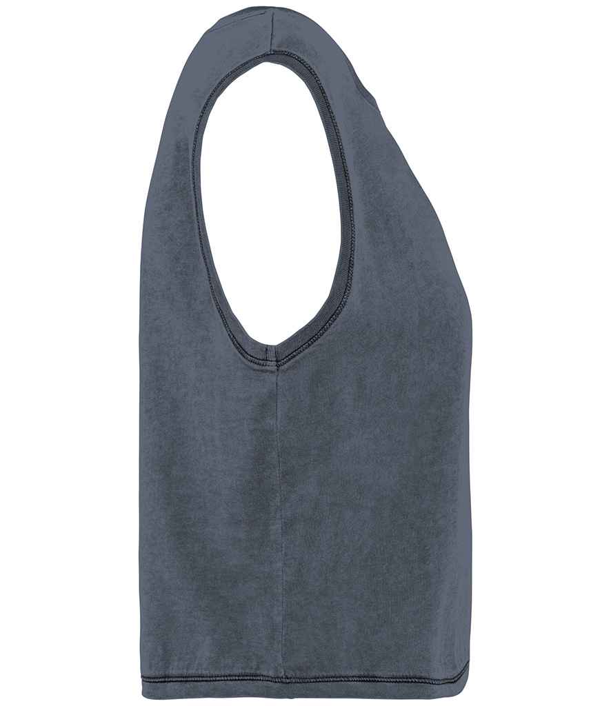 Native Spirit Ladies Cropped Tank Top in Washed Mineral Grey, side view