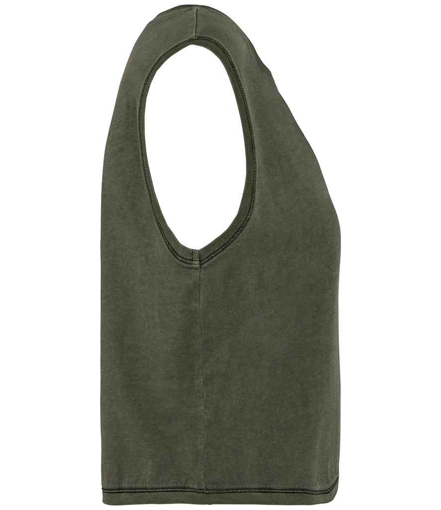 Native Spirit Ladies Cropped Tank Top in Washed Organic Khaki, side view