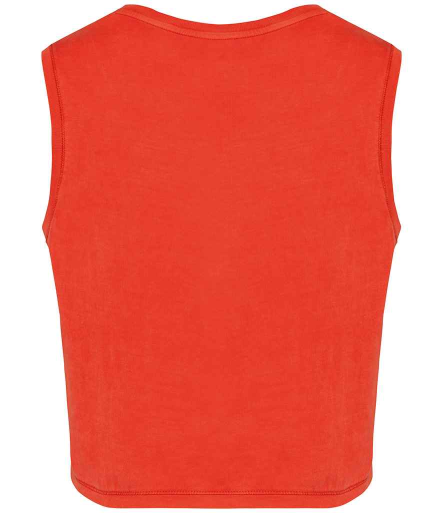 Native Spirit Ladies Cropped Tank Top in Washed Paprika, back view
