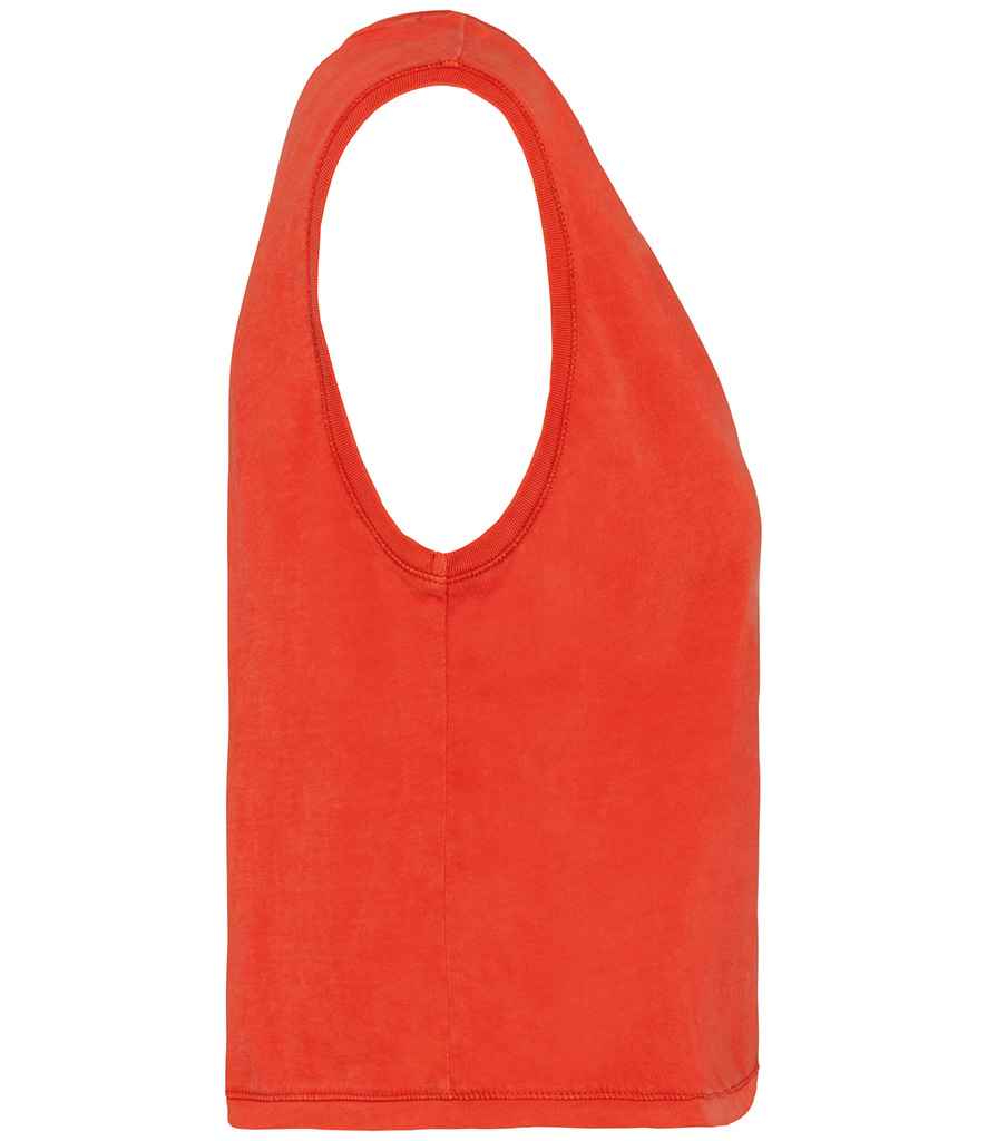 Native Spirit Ladies Cropped Tank Top in Washed Paprika, side view