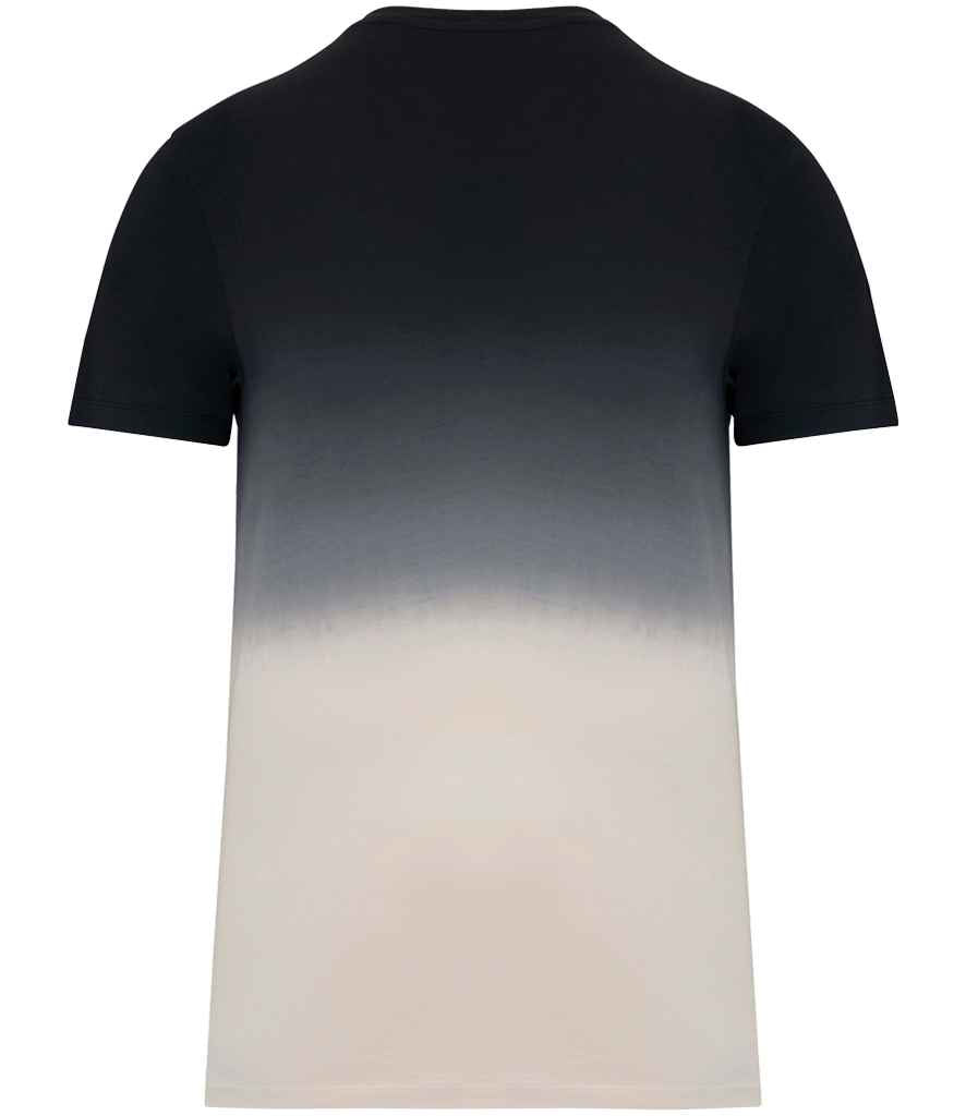 Native Spirit Unisex Dip Dye T-Shirt in Dip Dye Black, back view