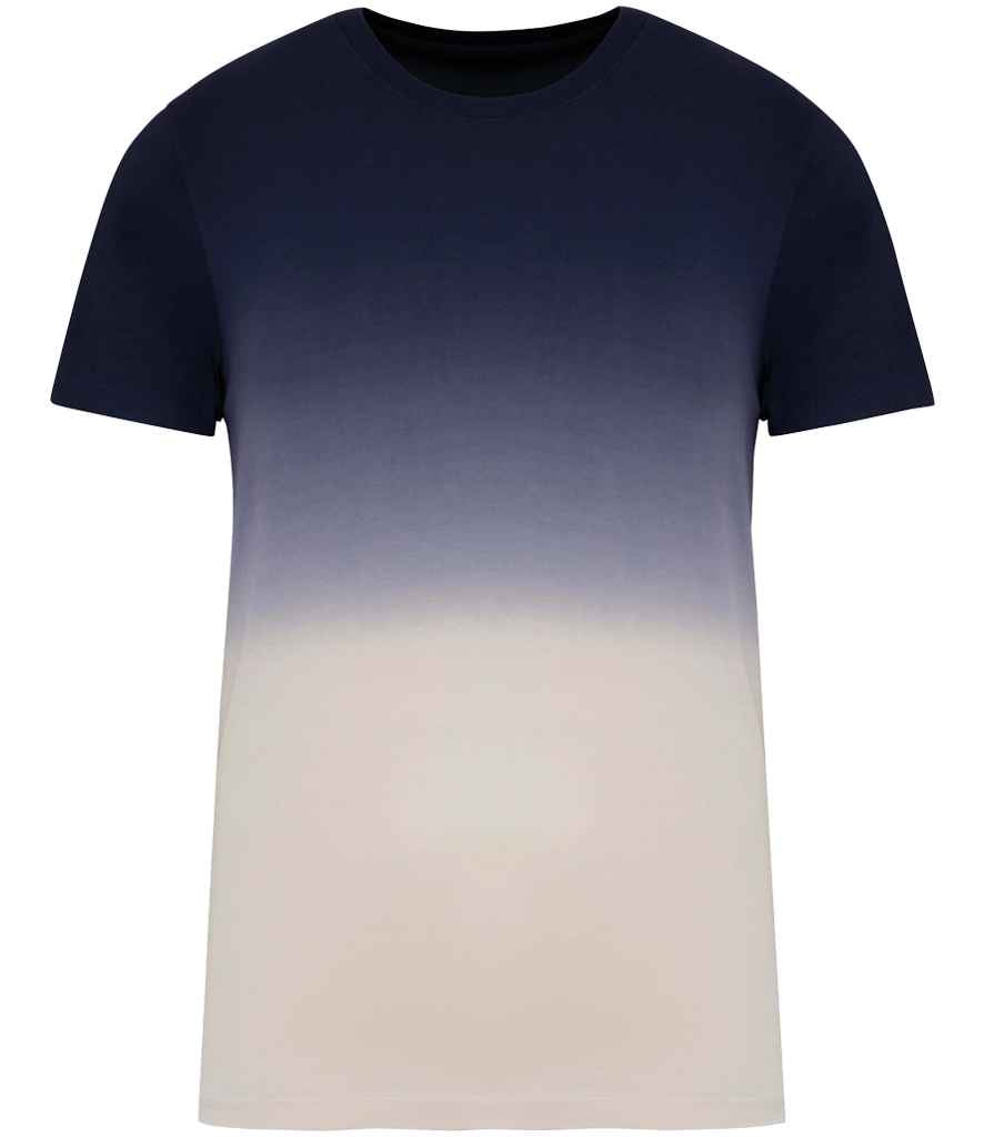 Native Spirit Unisex Dip Dye T-Shirt in Dip Dye Navy, front view