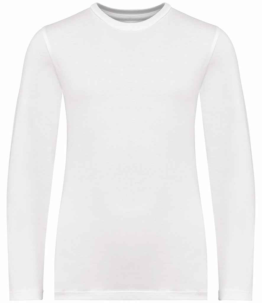 Native Spirit Kids Long Sleeve T-Shirt in White, front view