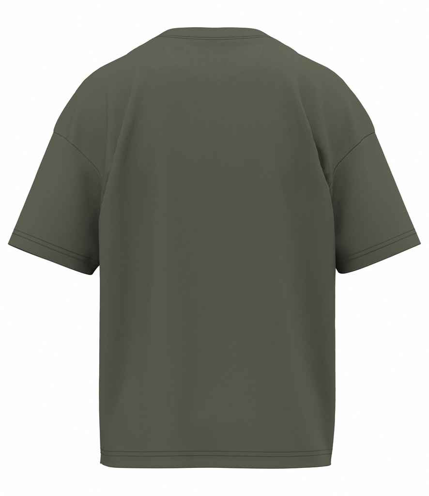 Native Spirit Kids Oversized T-Shirt in Organic Khaki, back view