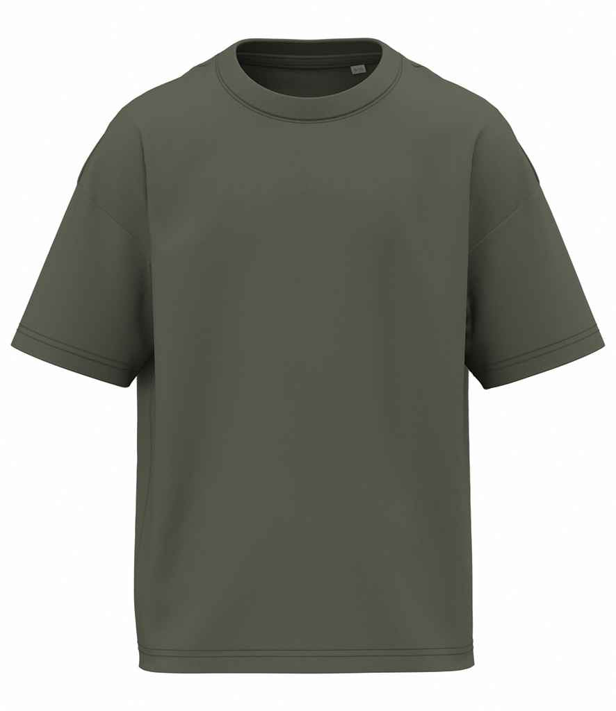 Native Spirit Kids Oversized T-Shirt in Organic Khaki, front view