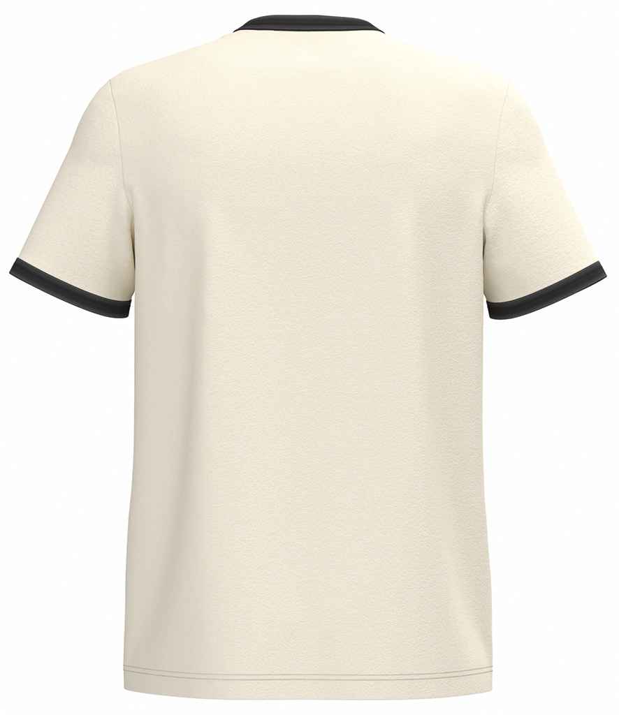 Native Spirit Ringer T-Shirt in Ivory/Washed Black, back view