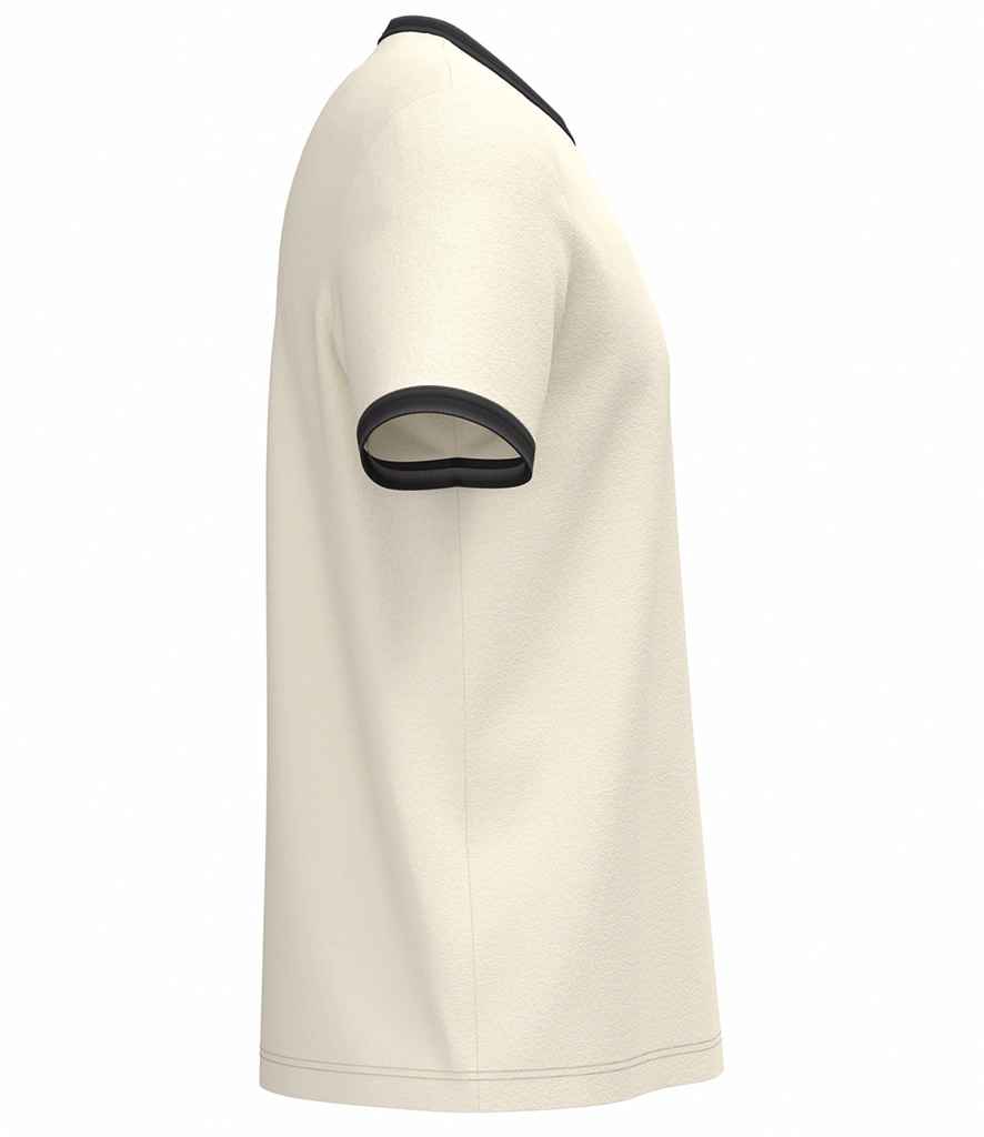 Native Spirit Ringer T-Shirt in Ivory/Washed Black, side view