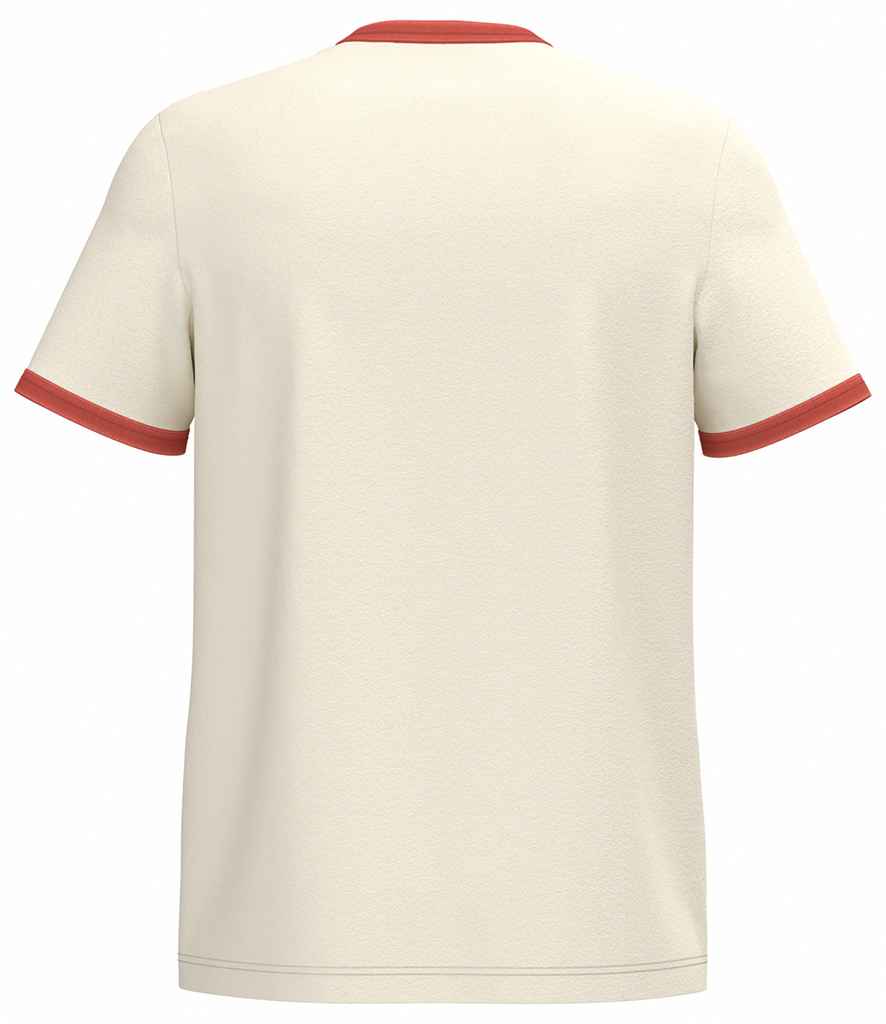 Native Spirit Ringer T-Shirt in Ivory/Washed Paprika, back view