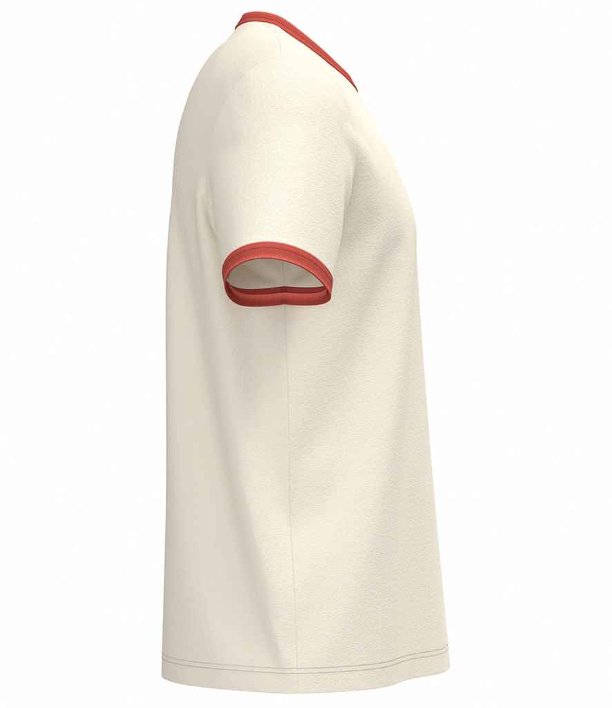 Native Spirit Ringer T-Shirt in Ivory/Washed Paprika, side view