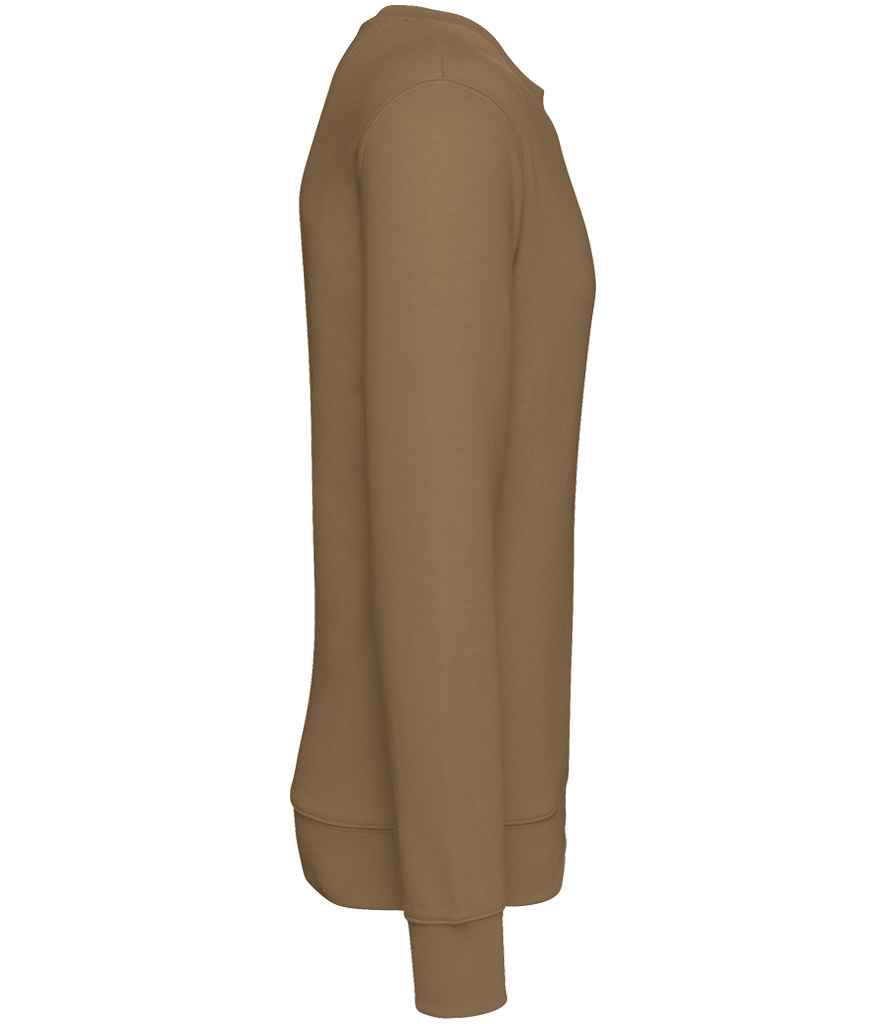 Native Spirit Unisex Heavyweight Crew Neck Sweatshirt in Dark Camel, side view
