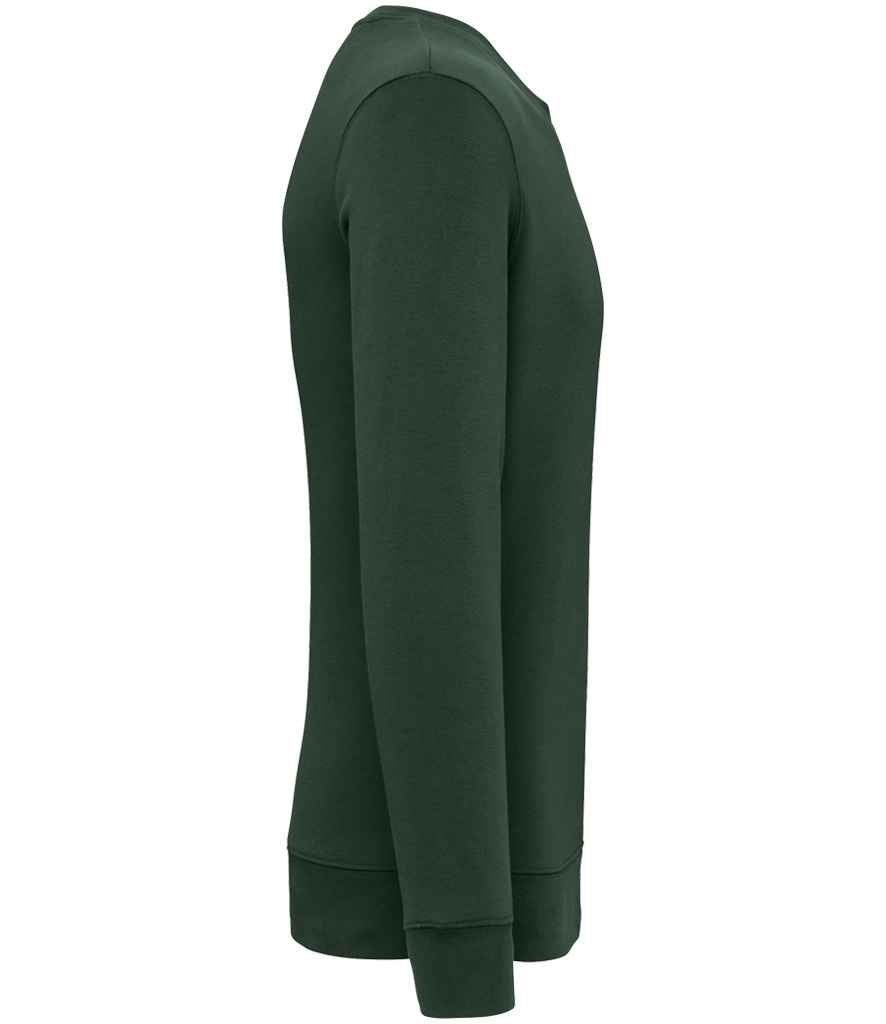 Native Spirit Unisex Heavyweight Crew Neck Sweatshirt in Forest Green, side view