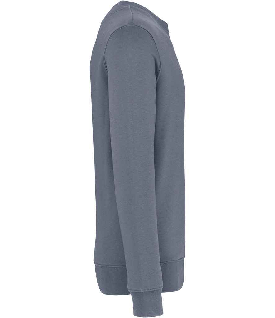 Native Spirit Unisex Heavyweight Crew Neck Sweatshirt in Mineral Grey, side view