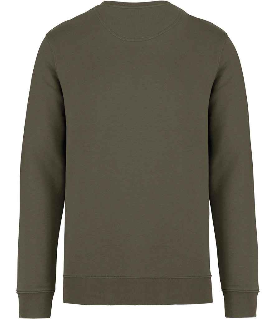 Native Spirit Unisex Heavyweight Crew Neck Sweatshirt in Organic Khaki, back view